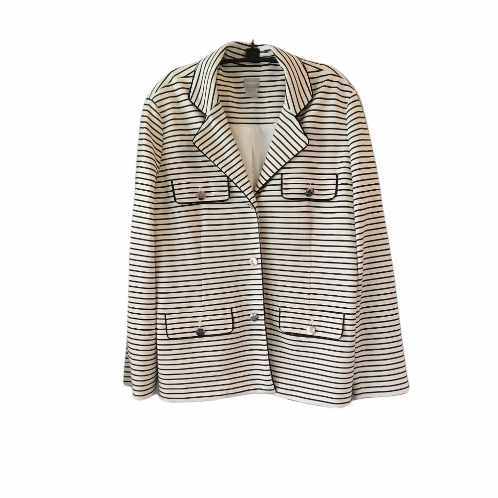 Chico's Striped Jacket NWOT